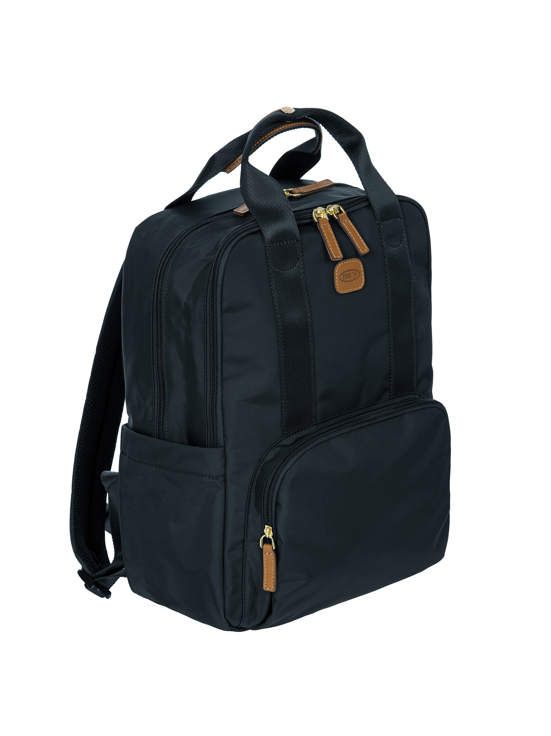 bric's laptop backpack Bric's X-Travel medium backpack in nylon with leather details